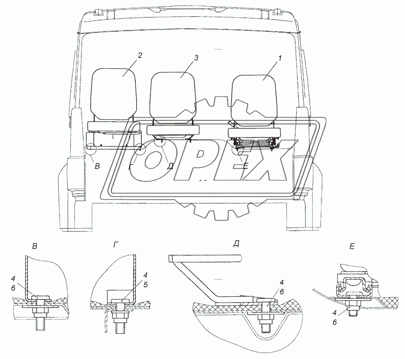 6520-5000120-08 Установка сидений